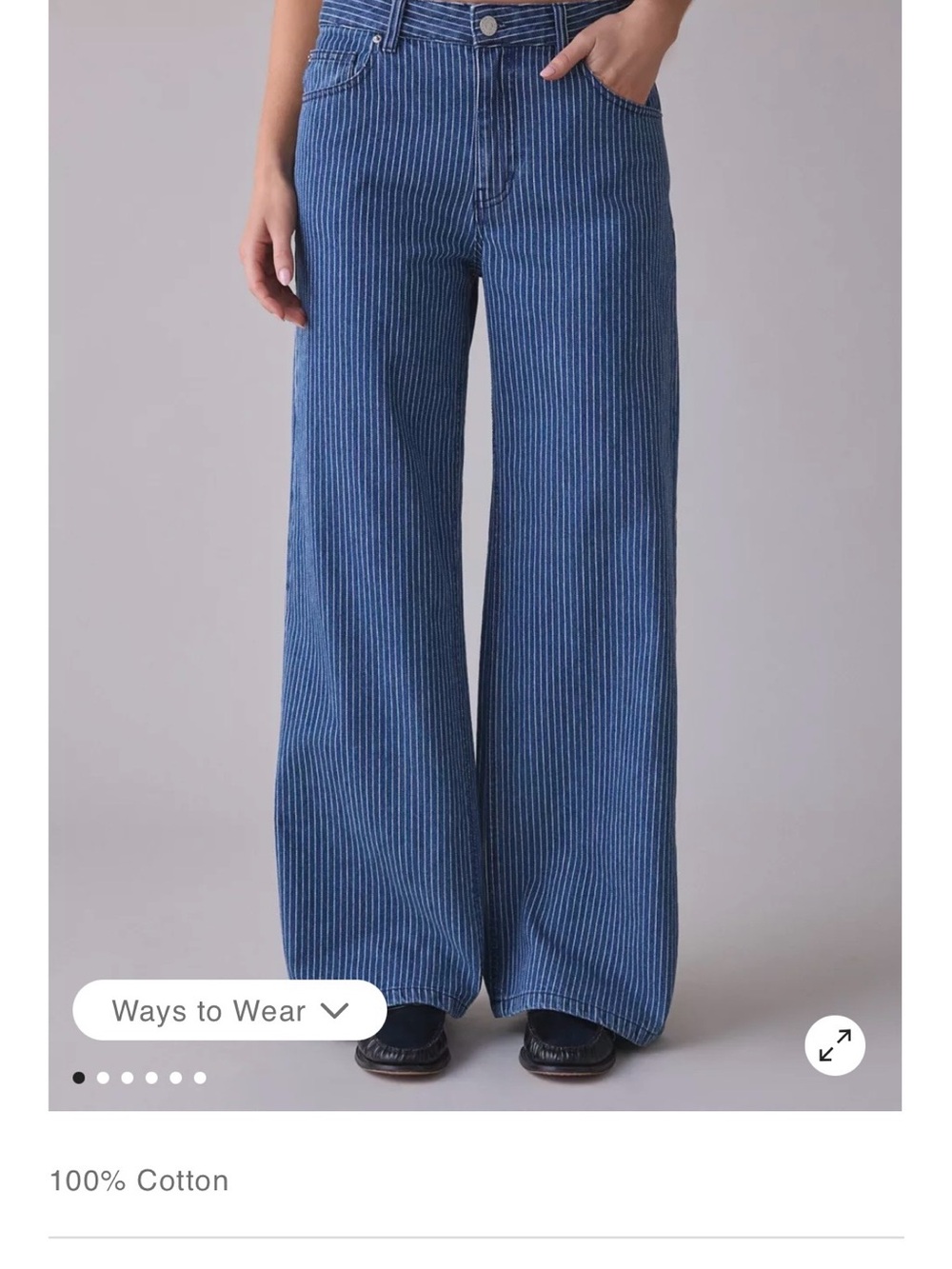BDG Ozzy Blue Pinstripe Wide-Leg Jeans